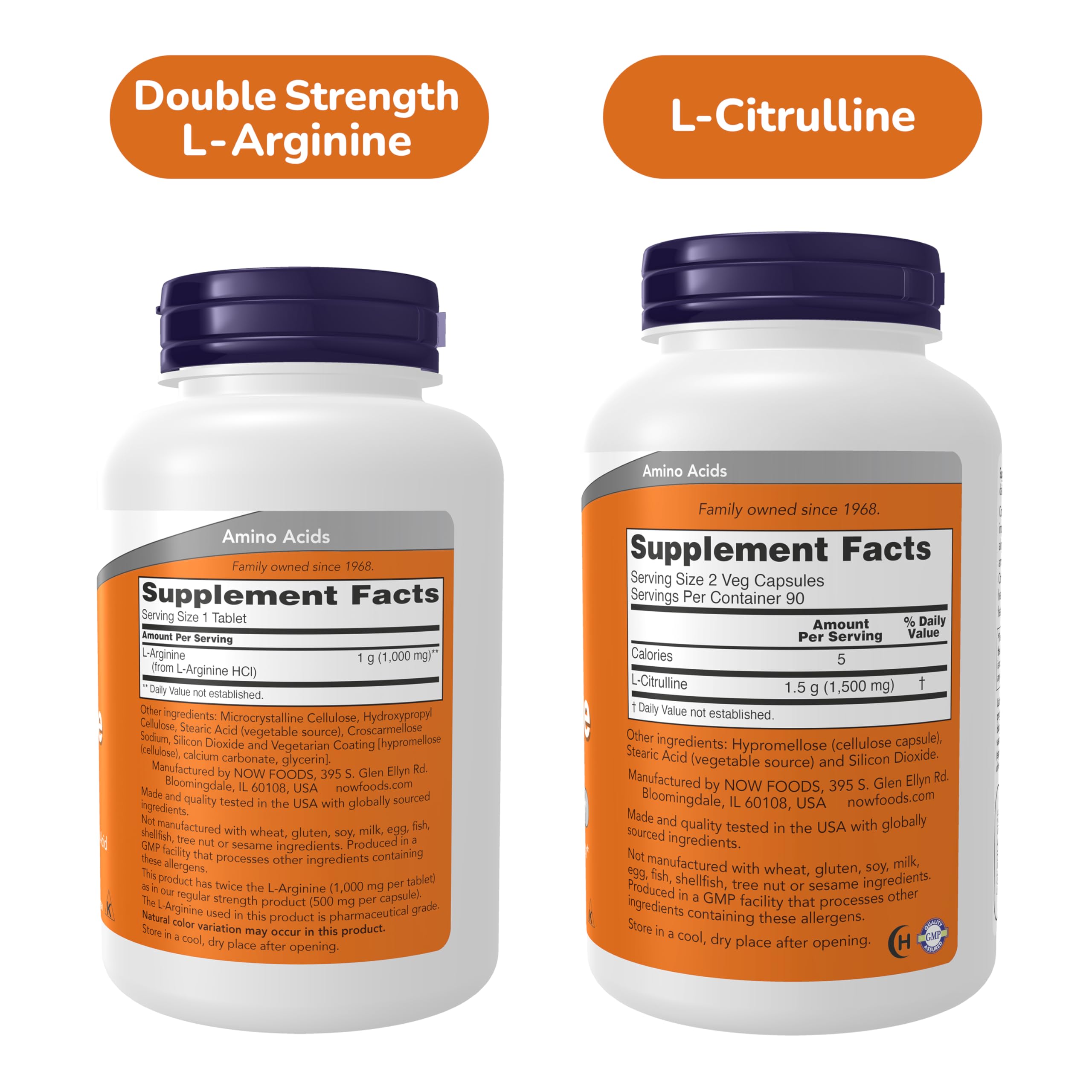 Now Foods Amino Acid Bundle - L-Arginine + L-Citrulline Supplements — Amazon image 2