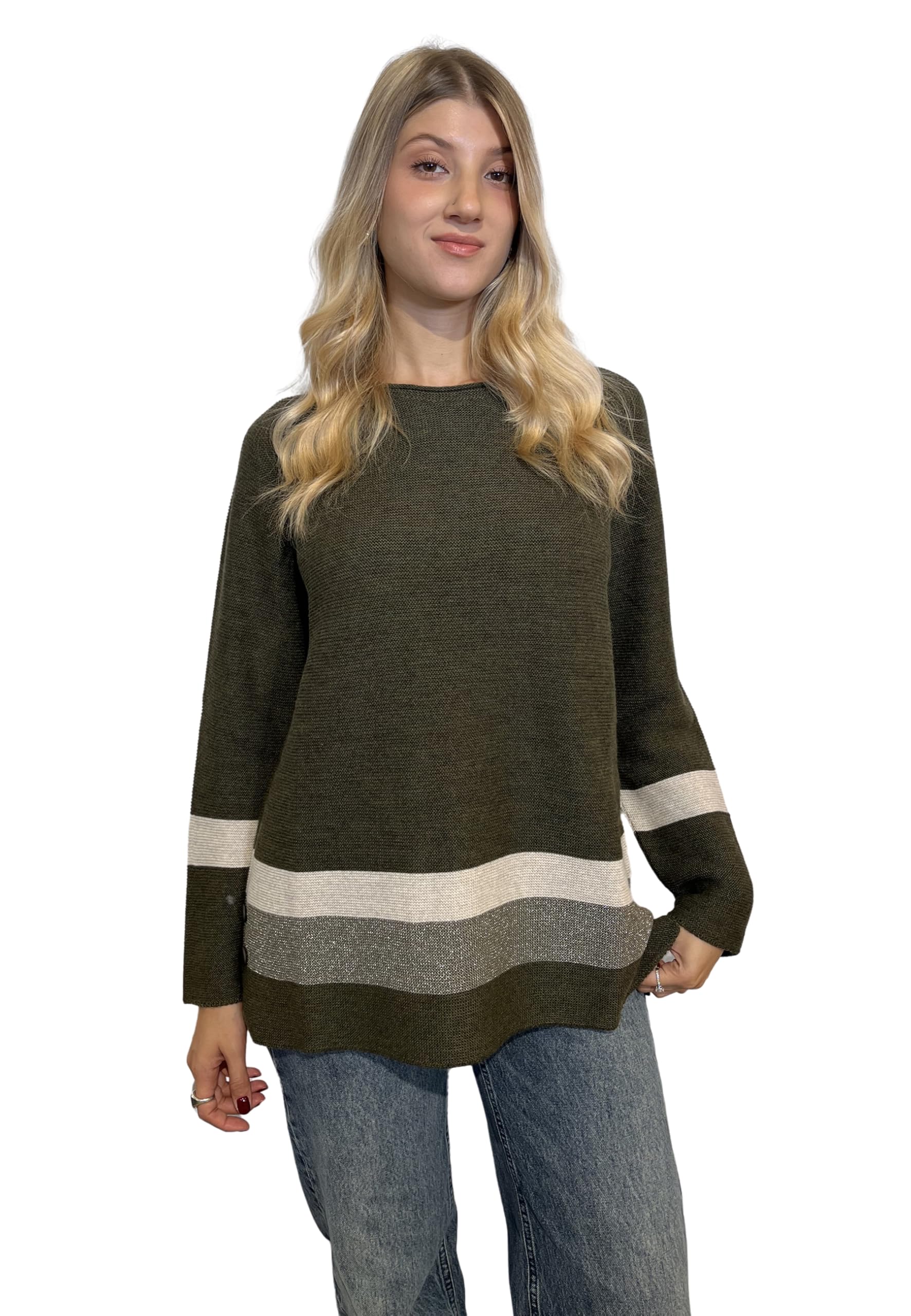 Amarynth Le MORBIDE Maglia Donna Manica Lunga Inserti Lurex Art. 02147