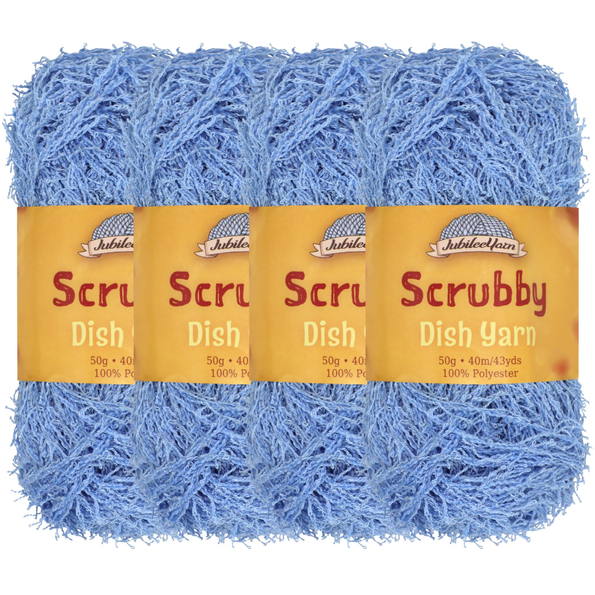 JubileeYarn Scrubby Dish Yarn - Dishcloth Polyester - 50g/Skein - Jay Blue - 4 Skeins — image 1