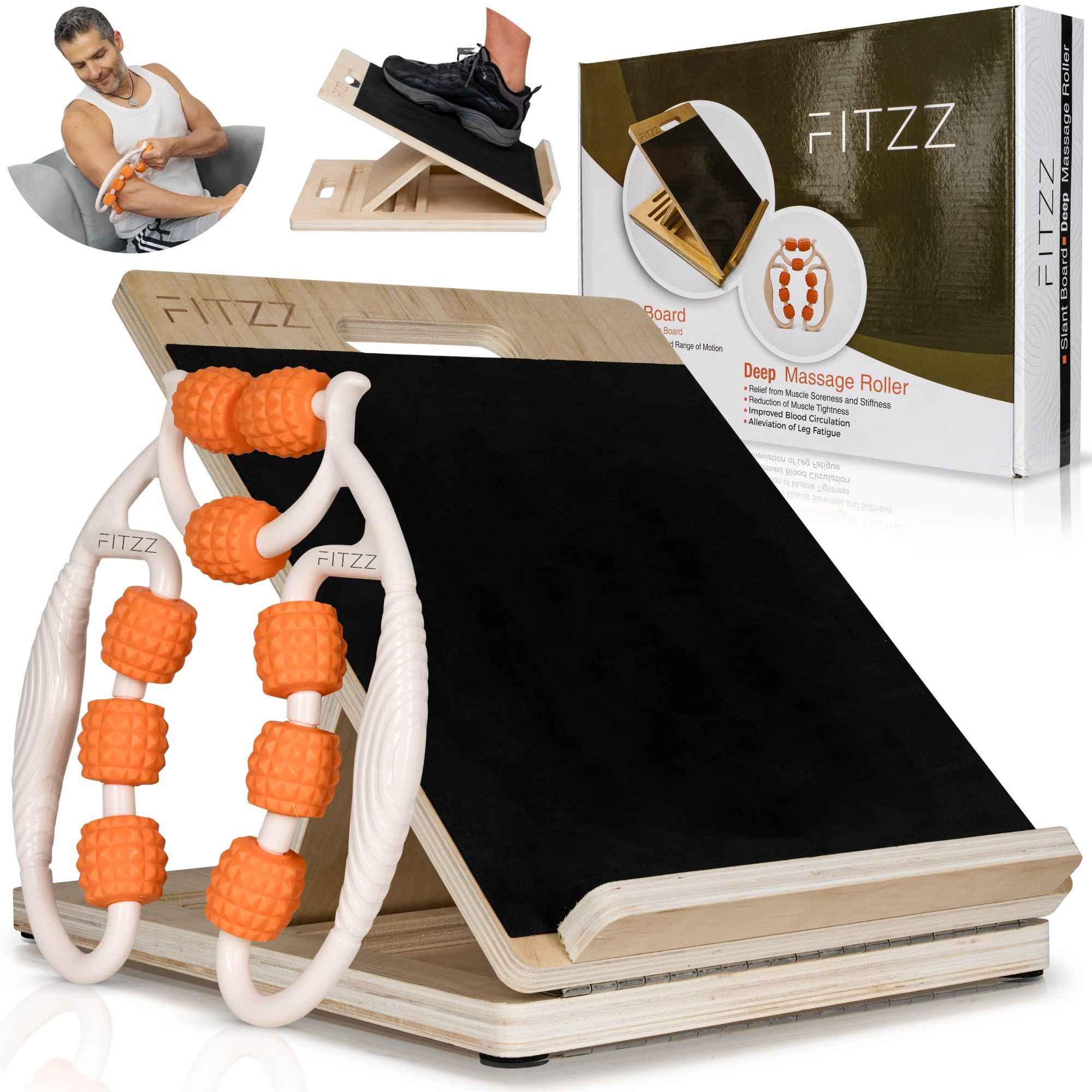 Slant Board for Calf Stretching - Calf Stretcher Slant Board for Physical Therapy Equipment - Leg Stretcher, Hamstring Stretcher, Foot Stretcher - Incline Board Achilles Stretcher