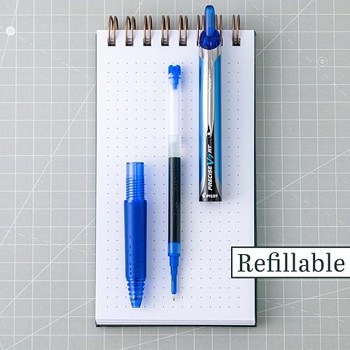 Miniatura 3 de PILOT Precise V7 RT - Bolígrafos de tinta líquida recargables y retráctiles, punta extrafina (1/64 pulgadas-0.7 mm), azul, paquete de 8 (15343)