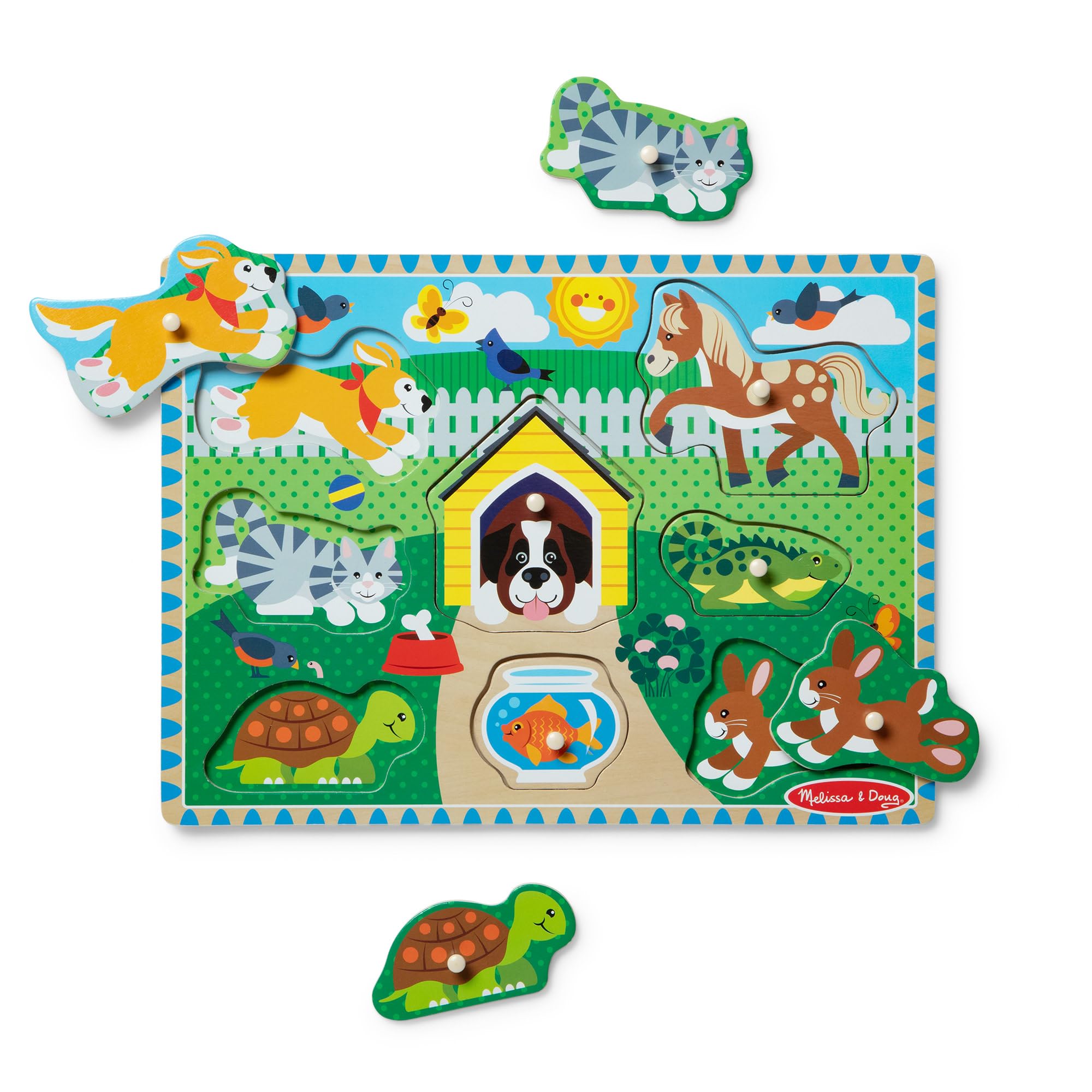 Melissa & Doug 19053 Ahşap Tutmalı Yapboz, Evcil Hayvanlar