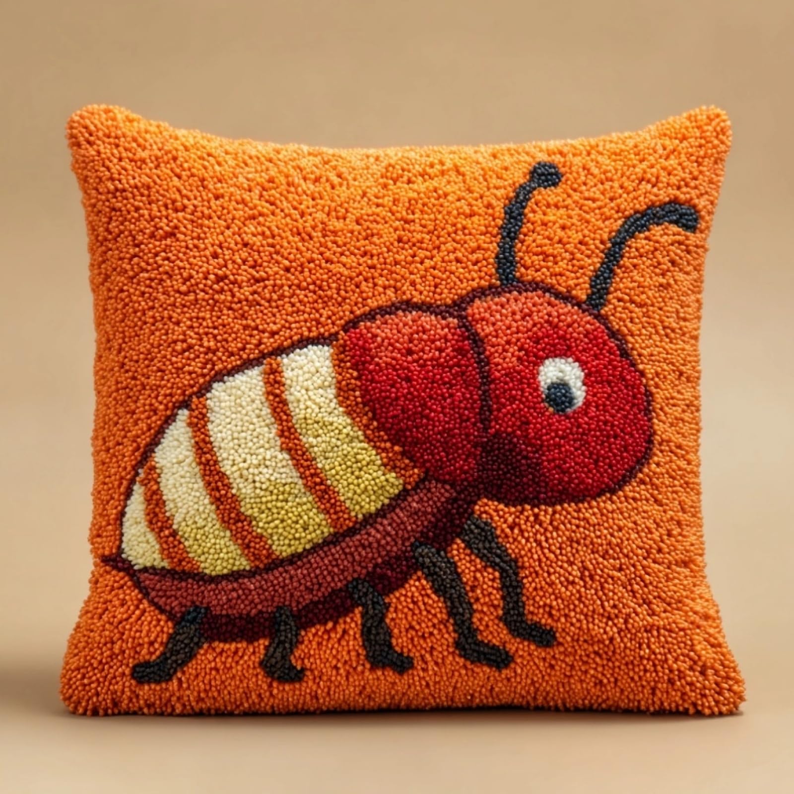 AxiangziK Latch Hook Pillow Kit 17x17in,Cockroach