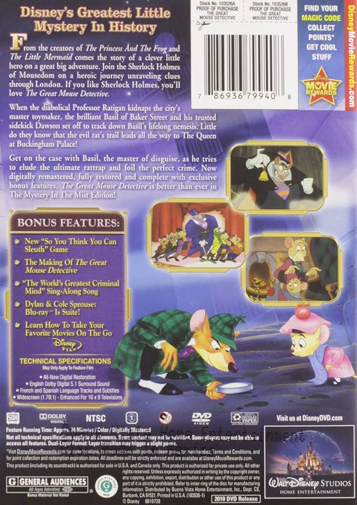Amazon.co.jp: GREAT MOUSE DETECTIVE : DVD