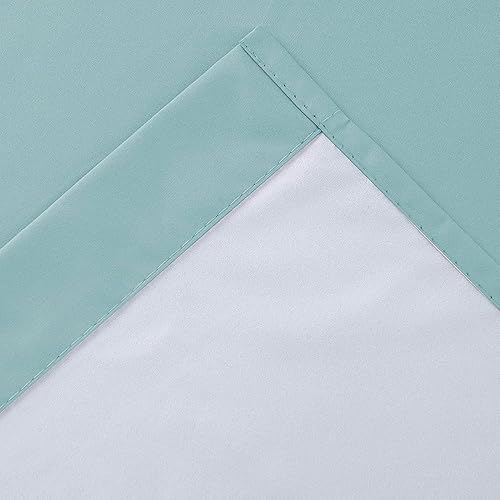 Miniatura 9 de 2 paneles de cortinas opacas con aislamiento térmico y forro trasero blanco, cortinas de bloqueo de luz para cualquier ventana pequeña (azul claro,
