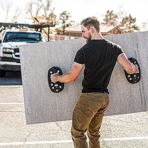 Miniatura 5 de Nemo GRABO (2 baterías, 2 sellos) - Levantador eléctrico de ventosa al vacío para madera, adoquín, paneles de yeso, mármol, azulejos y más (eleva