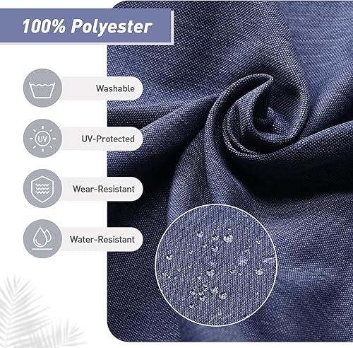 Miniatura 7 de Aoodor Juego de 4 cojines para sillas de patio de 44 x 21 pulgadas, resistentes a la decoloración y al agua, relleno de espuma de esponja, color