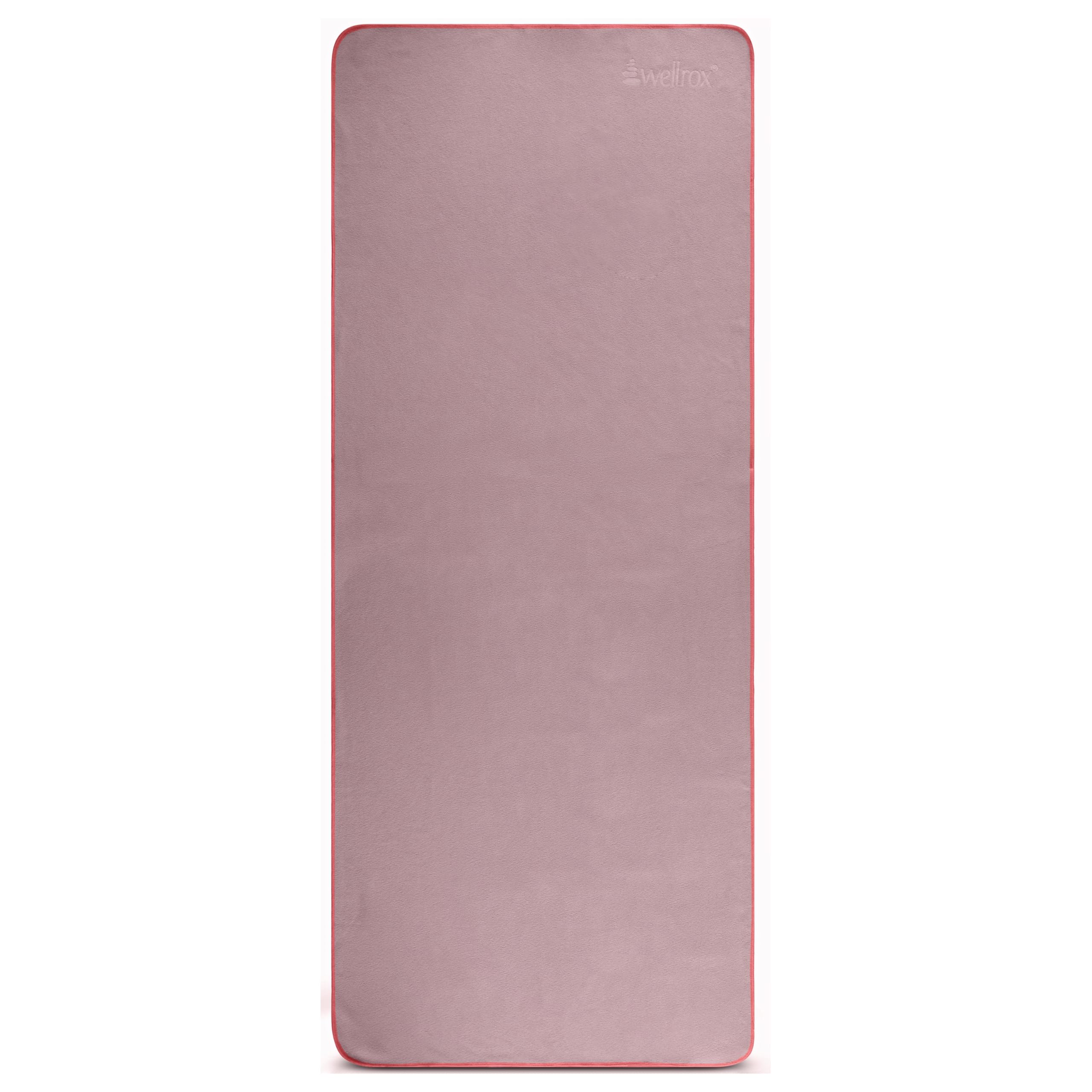 Wellrox Yoga Mat Towel Non Slip - Ultra Absorbent Super Soft Microfiber Hot Yoga Towel Non Slip for Pilates & Fitness (74” x 26”, Rose)
