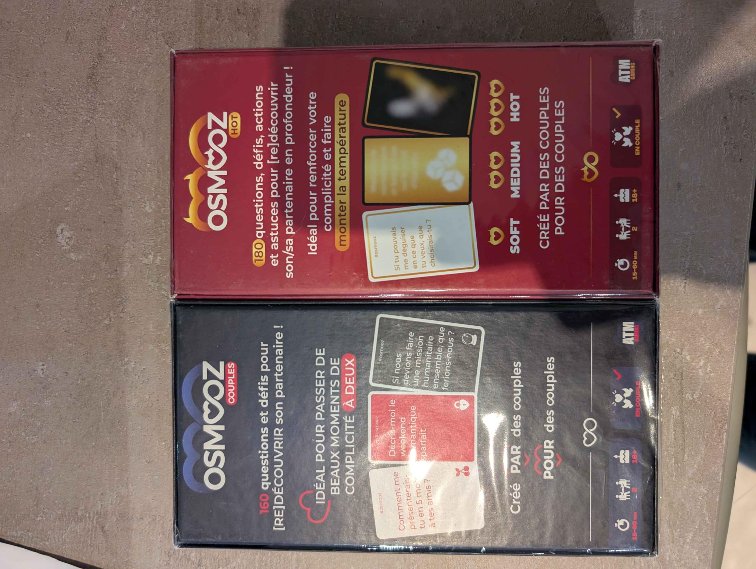 PKGamePack Osmooz (Couples & Hot) – Version Française • Jeu de Cartes pour Couple – 360 Questions & Défis Sensuels • Renforce Complicité, Conversations Profondes & Moments Intimes • 2 Joueurs • 15 min