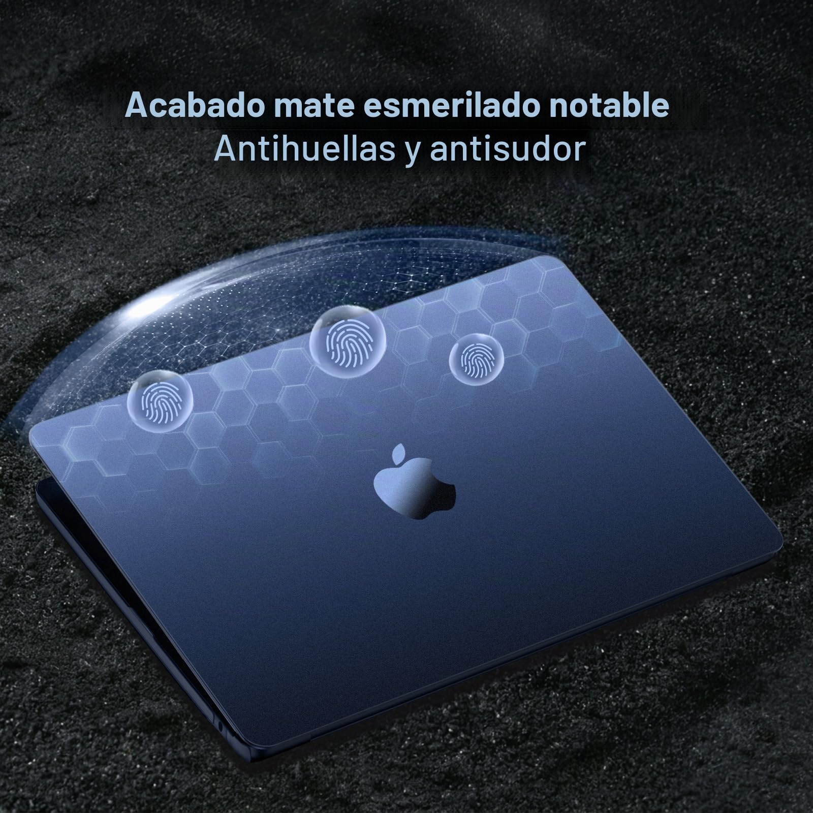 MOSISO Funda Compatible con MacBook Air 13 Pulgadas M5 M4 M3 M2 A3449 A3240 A3113 A2681 2026-2022 Pantalla de 13,6", Carcasa Rígida Antihuellas&Protector Teclado, Medianoche Clara