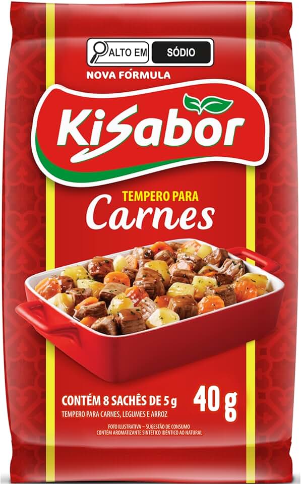 KiSabor Tempero Para Carnes Kisabor 8 Sachês De 5 Gramas