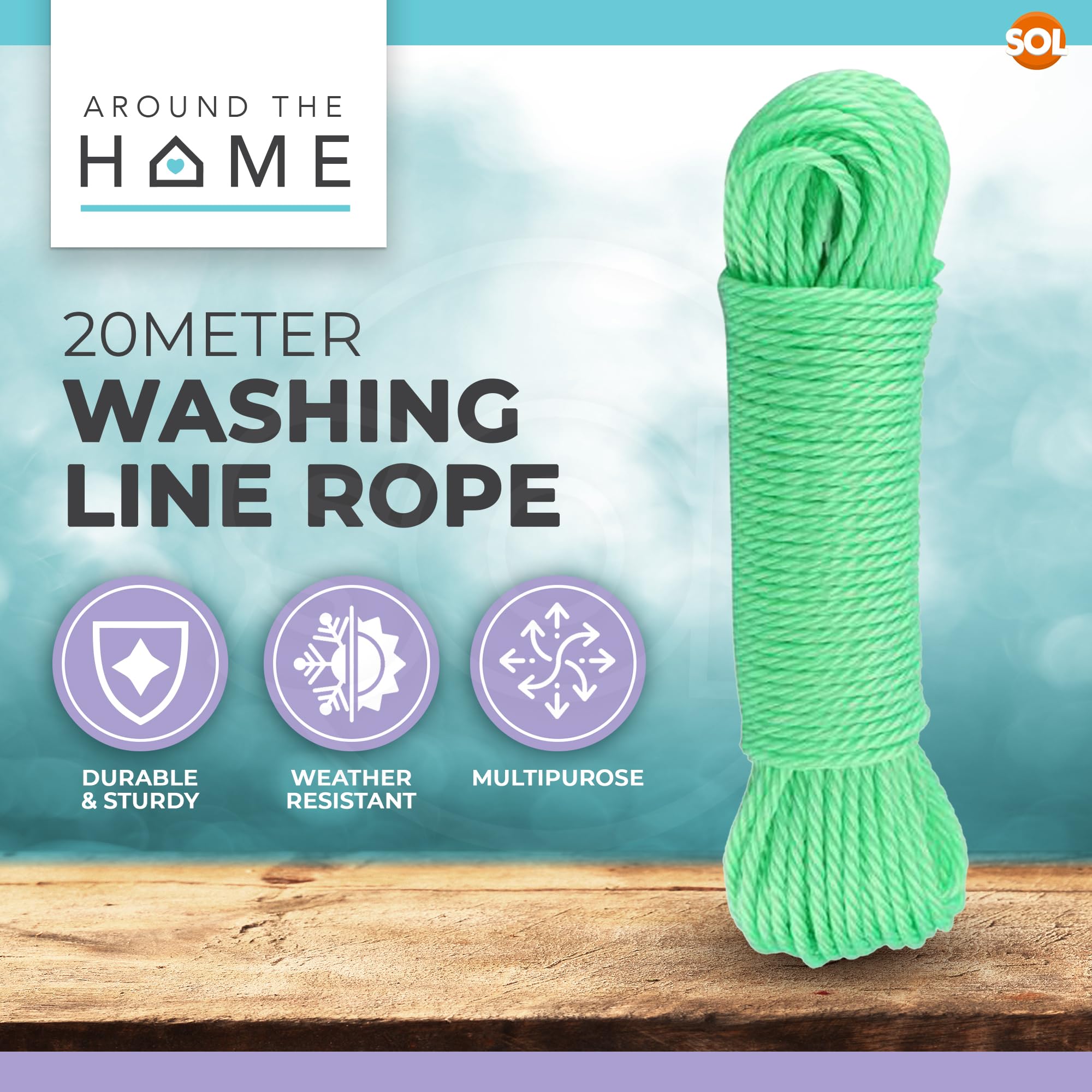 30m Linea Di Lavaggio Corda Acciaio Nucleo Bucato Linee Di Abi Spesse - Foto 10