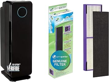 Germ Guardian True HEPA Filter Air Purifier ، UV Light Sanitizer ، يزيل الجراثيم ، جهاز تنقية الهواء للمنزل AC4300BPTCA مع FLT4850PT True HEPA مرشح تنقية الهواء الأصلي