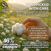 Vista 3 de SUPREME ELEGANCE - Juego de sábanas ligeras y transpirables, 100% percal de algodón orgánico, frescas y vigorizantes, con esquinas profundas, ajuste