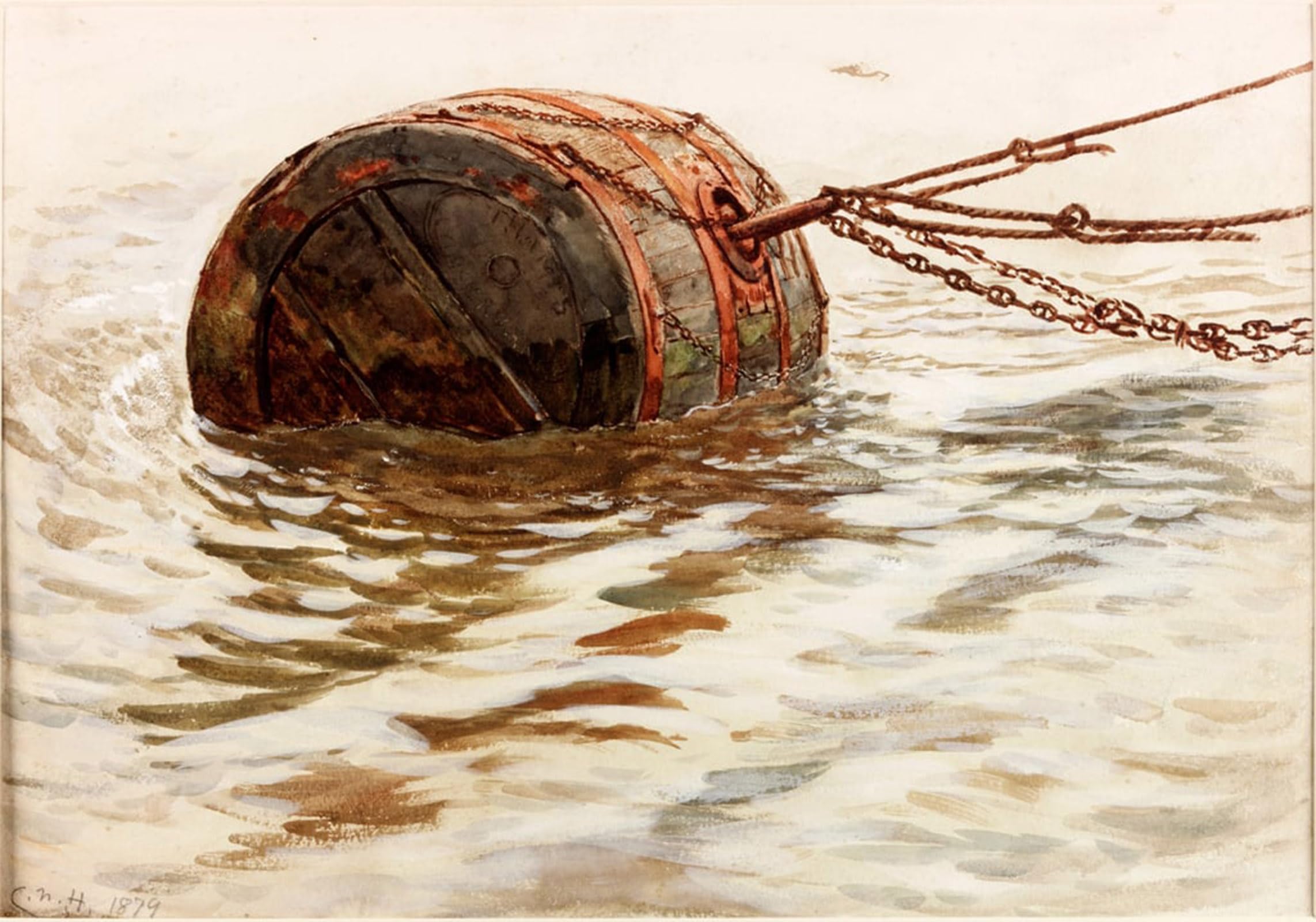 POSTERIIk Vintage Print Pop Art Landscape Artwork Buoy by Charles Napier Hemy Art Prints for Office Home Decor 60x90cm