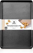 HONGBAKE Jelly Roll Pan 15x10, Cookie Sheets for Baking with Diamond Texture, Baking Sheets Non Stick, Non Toxic Oven Trays for Cooking, Heavy Duty 57% Thicker Carbon Steel, Dark Gray
