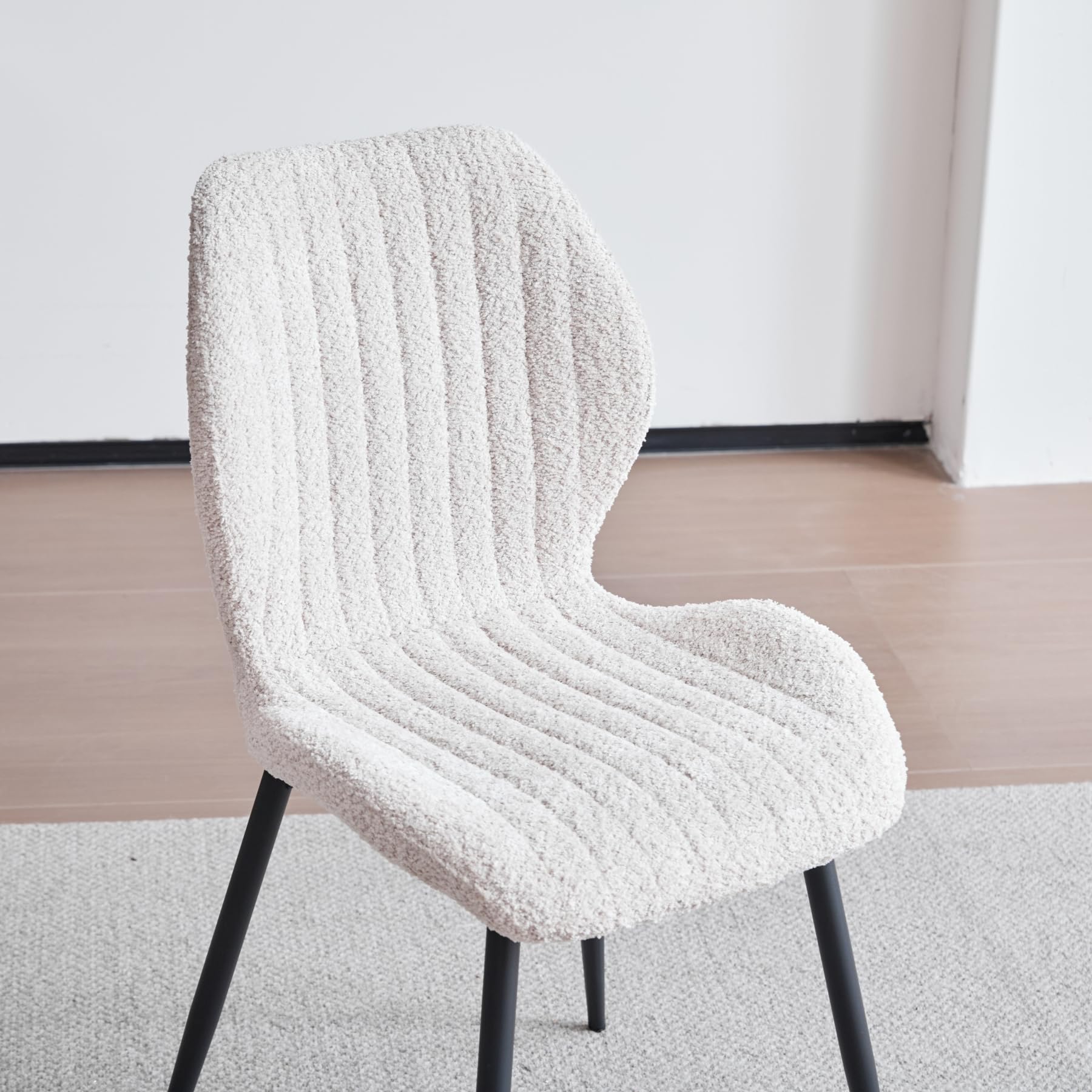 GrandCA HOME Ensemble Table et Chaises à Manger Ronde 100 cm 4 Chaises en Lin Modernes Claire Kaki