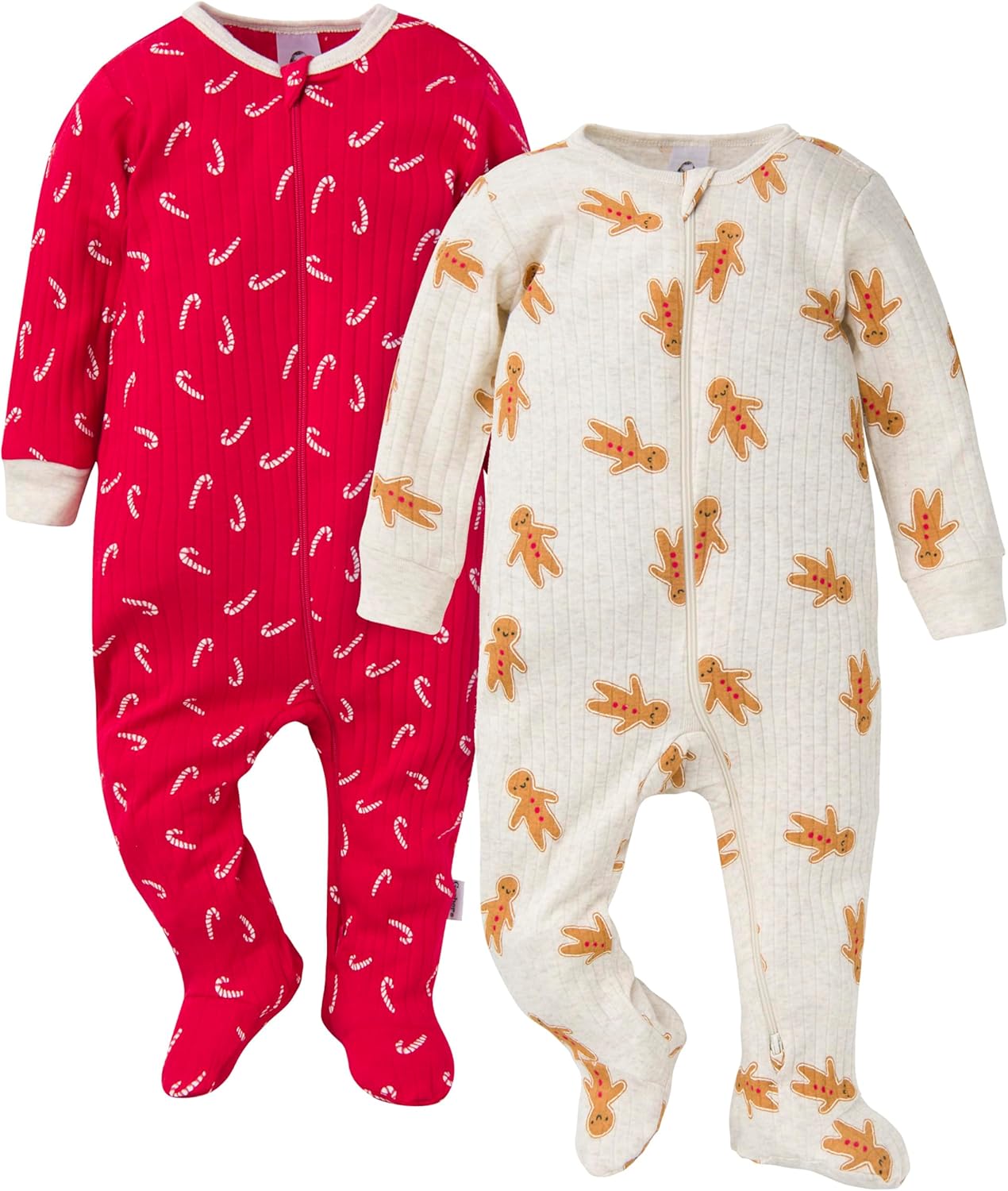 Gerber baby-girls Baby Unisex 2-pack 2-way Zip Textured Sleep 'N Play