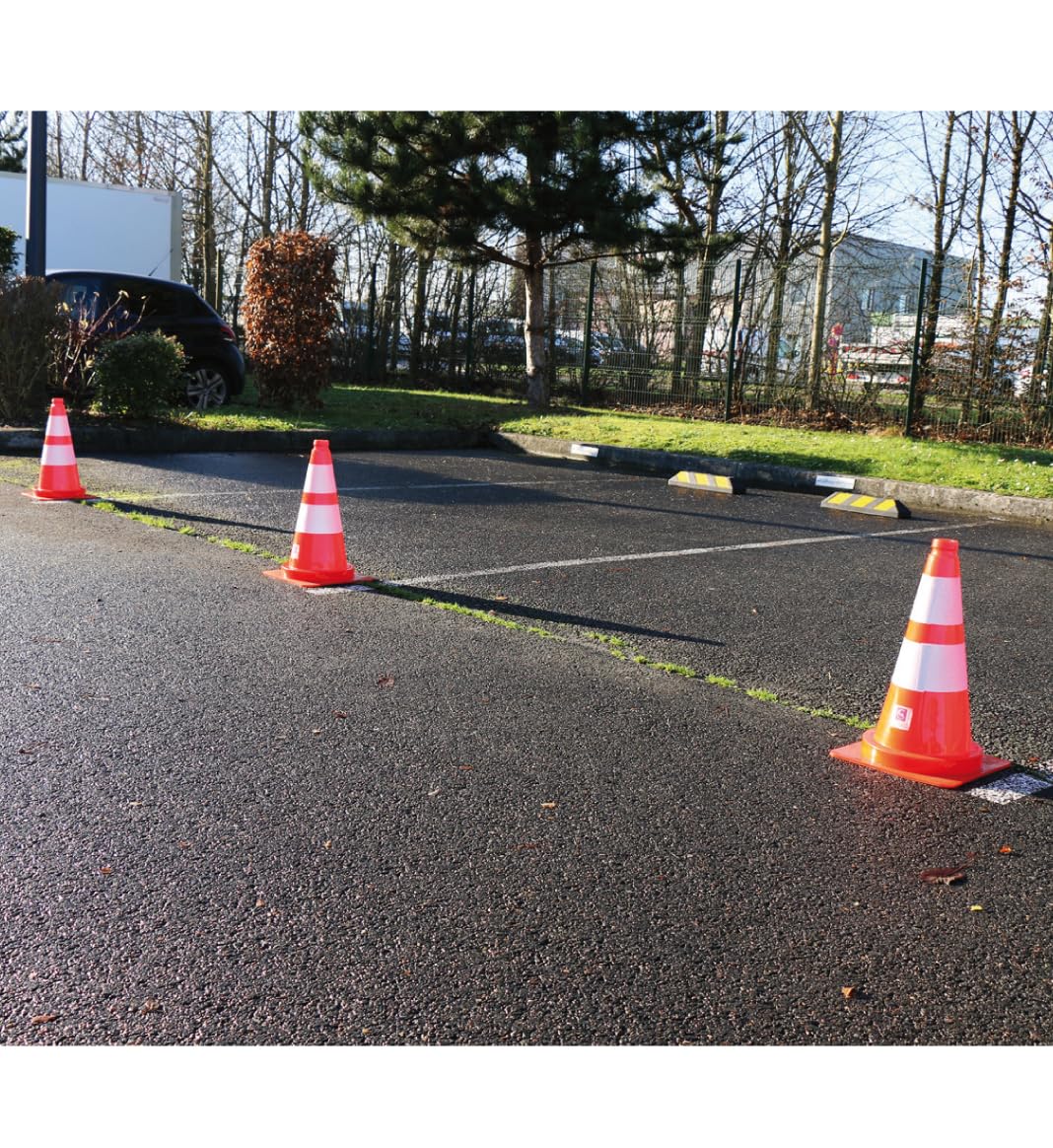 AUA SIGNALETIQUE - Cône De Signalisation Réfléchissant Classe 2 - Hauteur 50 cm - Base Non lestée - Cône de sécurité Chantier K5A (4)