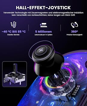 Elegamefy Wireless Switch 2 Controller Hall Effect Joysticks Marine Colour Turbo vibration RGB lighting programmable large handle