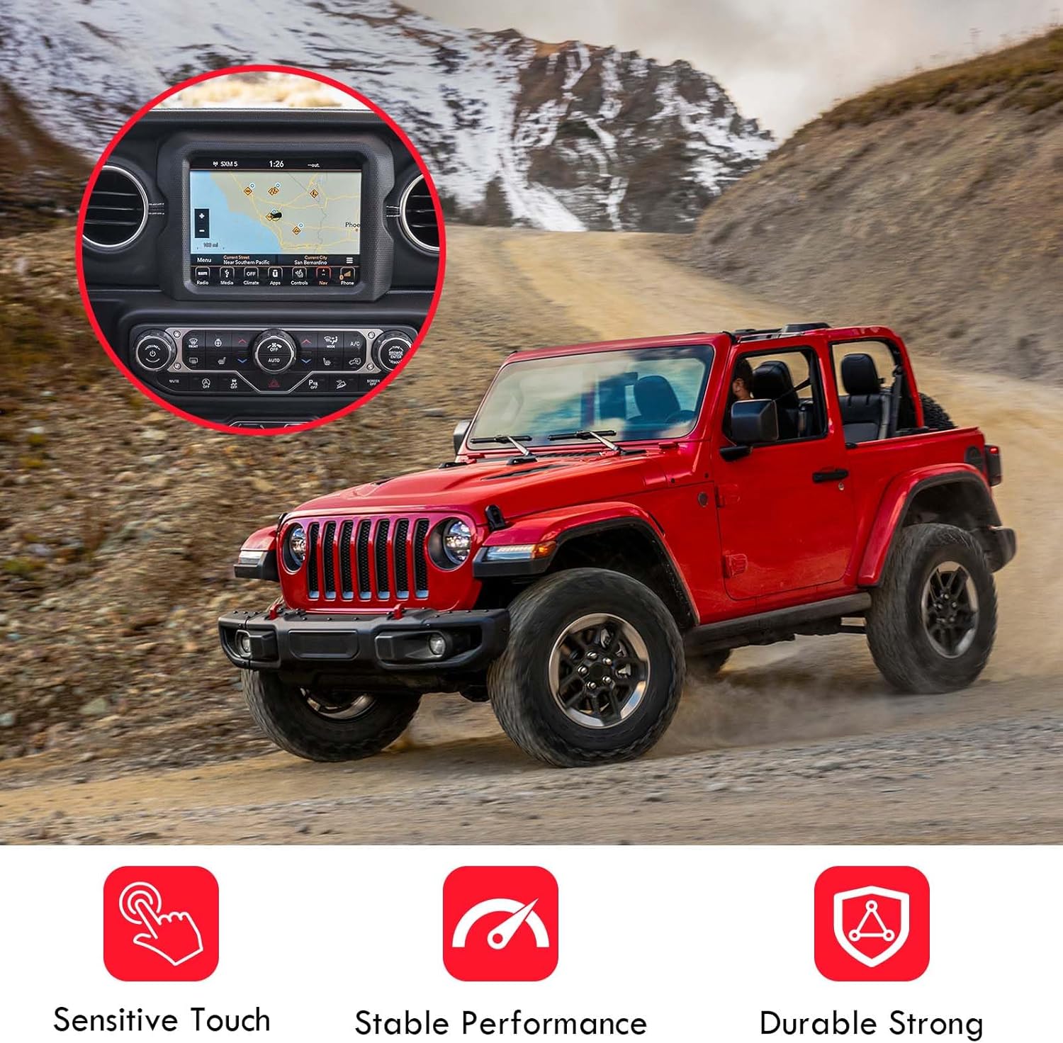 8.4" LCD Touch Screen Radio Navigation Uconnect 4C UAQ Compatible with 2018-2022 Jeep Wrangler 2018-2020 Dodge Durango Ram 1500 2500 3500 Chassis Cab LA084X01-SL01 LA084X01-SL02