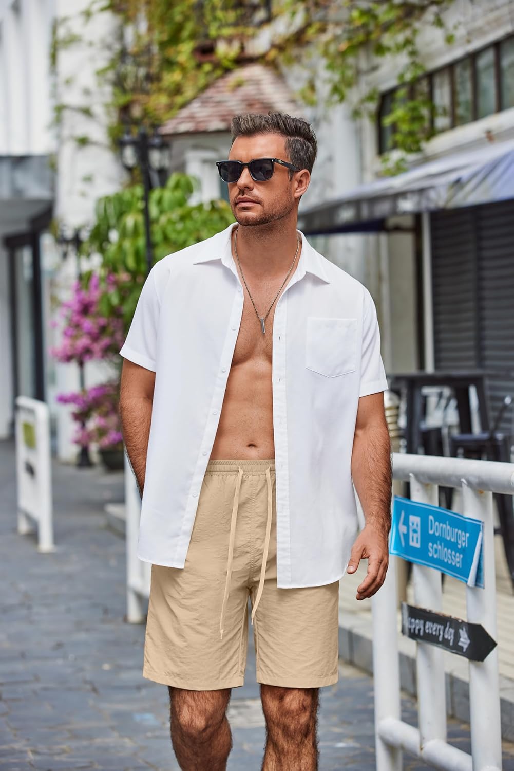 COOFANDY Men's Casual Shorts Elastic Waist Drawstring Lightweight Dry Quick Summer Beach Shorts - Image 8