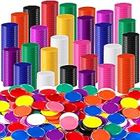 Vista 15 de Coopay 300 unidades de 10 colores de plástico para contadores de aprendizaje, discos de conteo de fichas de bingo para práctica de matemáticas