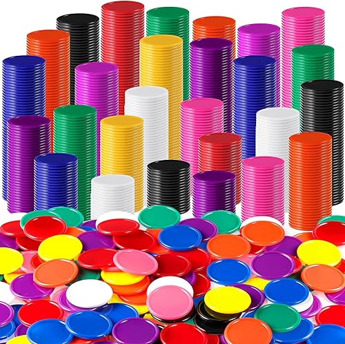Miniatura 16 de Coopay 300 unidades de 10 colores de plástico para contadores de aprendizaje, discos de conteo de fichas de bingo para práctica de matemáticas