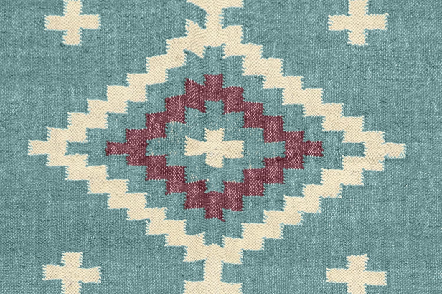 Wool Jute Area Rug 3x5 Area Rug - Turquoise blue, Dull Purple Wool Jute Handwoven Rug Flatweave Rug for Indoor/Outdoor Use High Traffic Area Rug for Lake House Living Room Bedroom Kitchen Dining Room