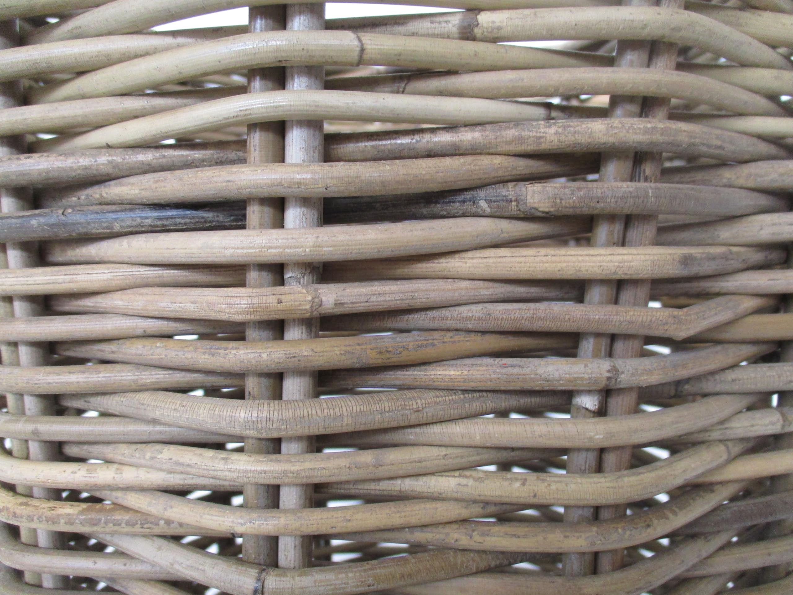 Resistente Cesto in Vimini Rattan Porta Vaso per Piante da Giardino - Artigianale ed Ecosostenibile - Coprivaso dal Design Rustico Intrecciato con Manici, Ideale per Interno ed Esterno CM 35X38 H
