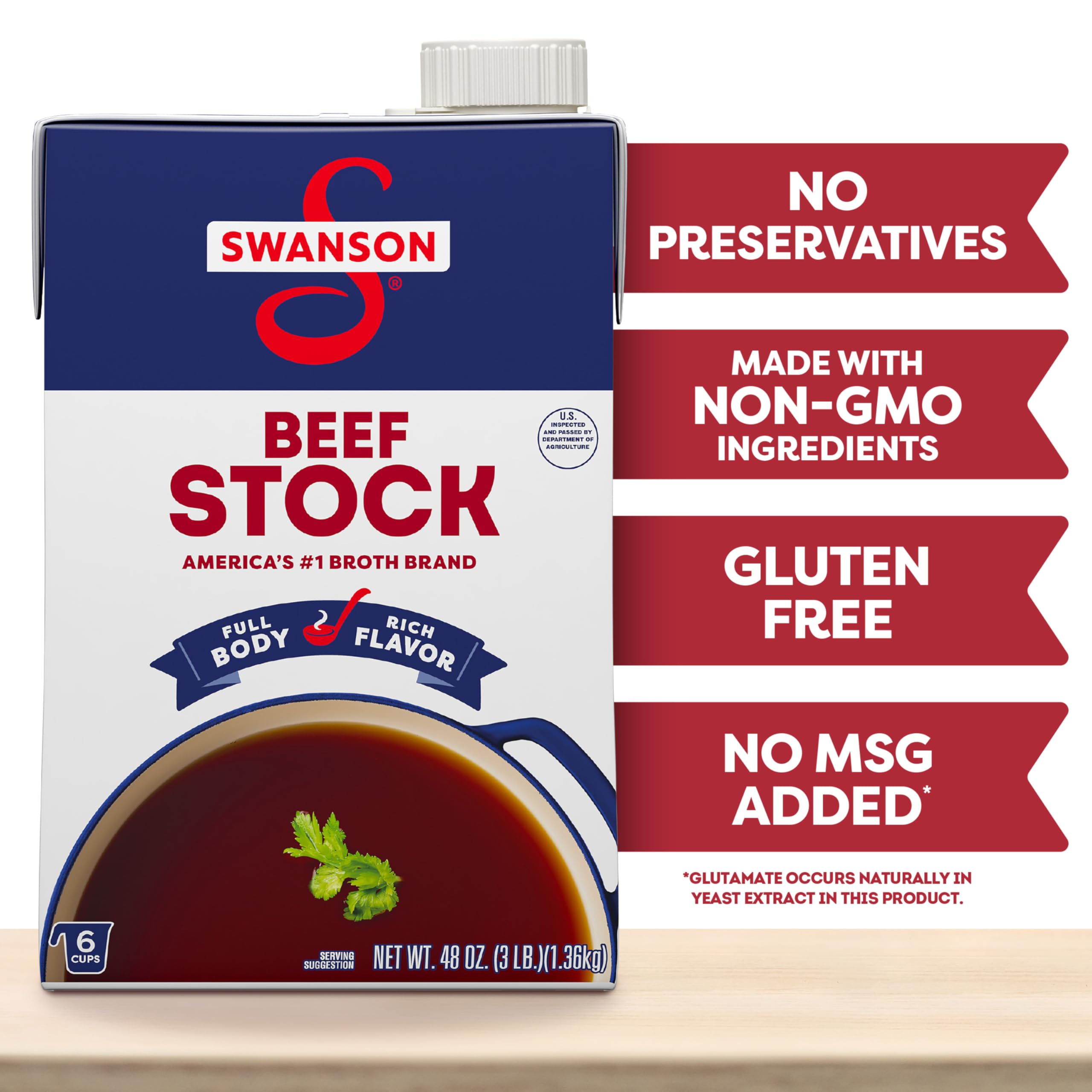 SWANSON S Beef Stock, 48 oz Carton
