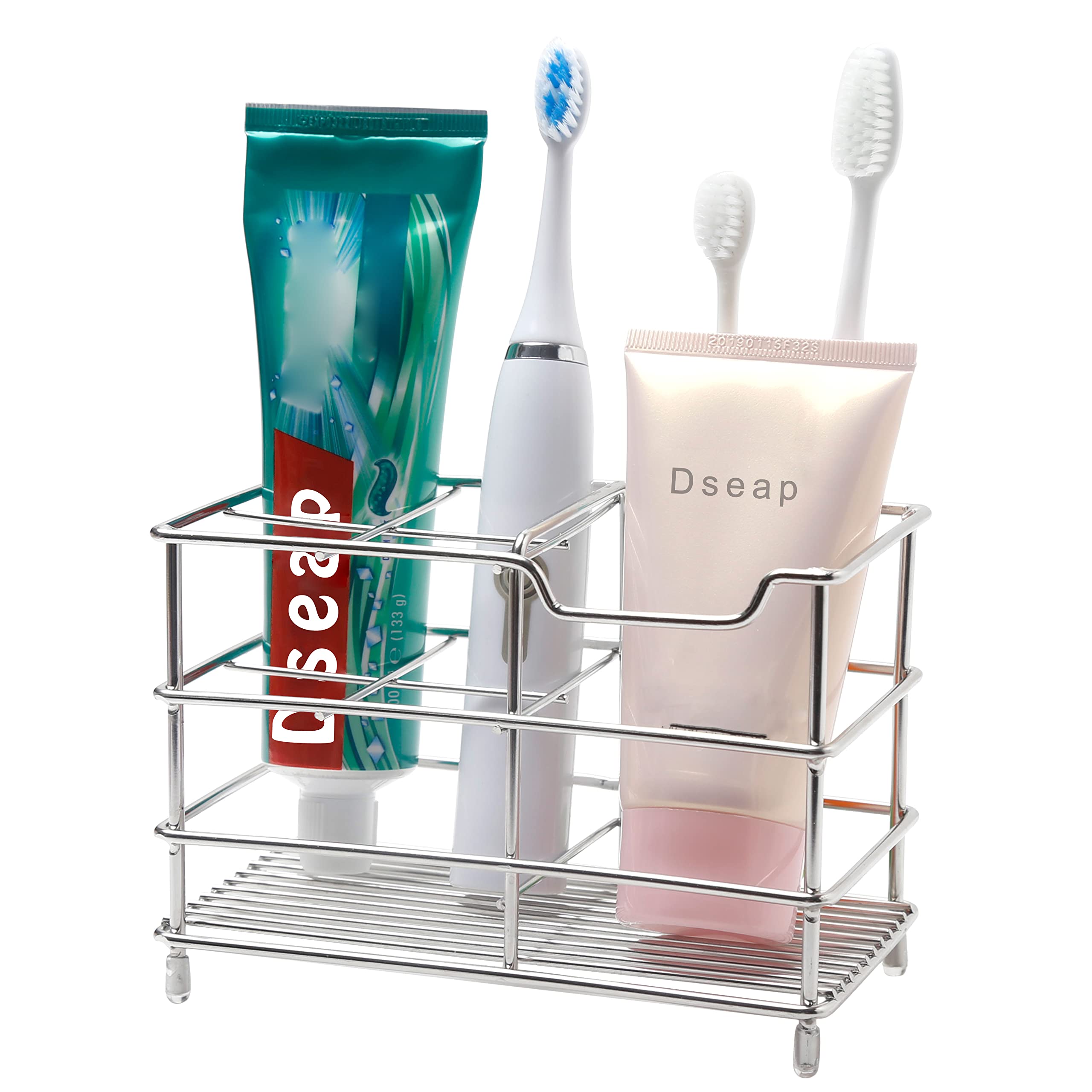 Dseap Toothbrush Holder Electric Toothbrush Holder - Stainless Steel Tooth Brush Holder Toothpaste Holder Organizer Stand Caddy for