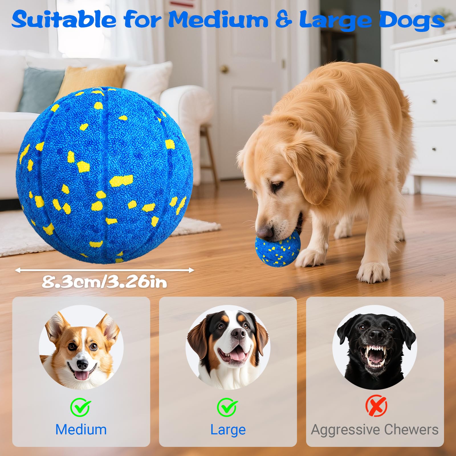 Intelligenter Hundeball, interaktives Hundespielzeug mit Fernbedienung, automatisches Bewegen, Hüpfen und Drehen, 3 Modi, E-TPU-Material, aggressives Kauen, IPX7 wasserdicht, rollender Ball