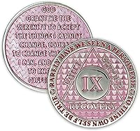 Vista 10 de Moneda de sobriedad de 9 años Chip AA Legacy Ficha de aniversario de recuperación de triplaca gruesa (aguamarina)