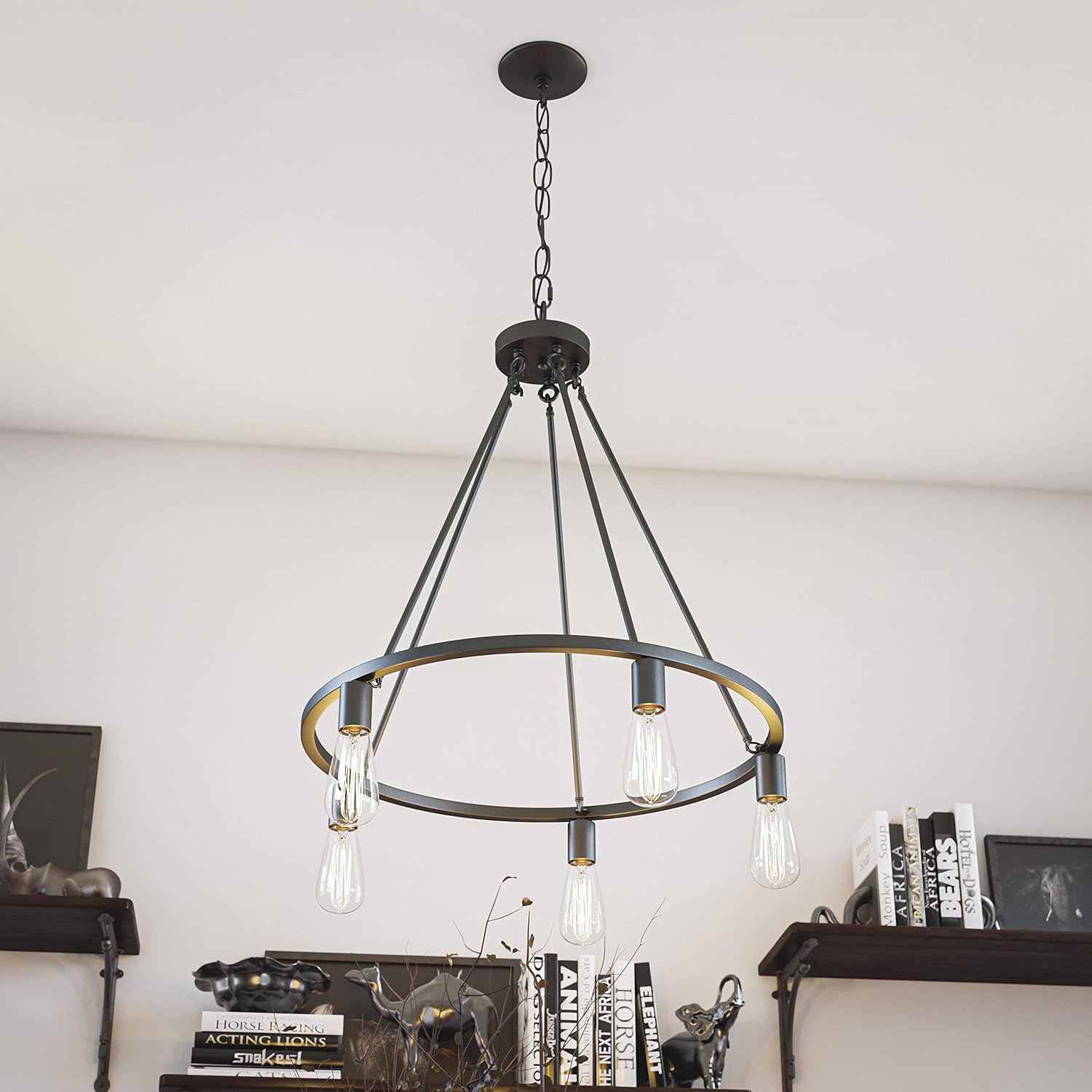 70% Off Discount Kenroy Home 93565FGRPH Hixon Chandeliers, Medium, Forged Graphite