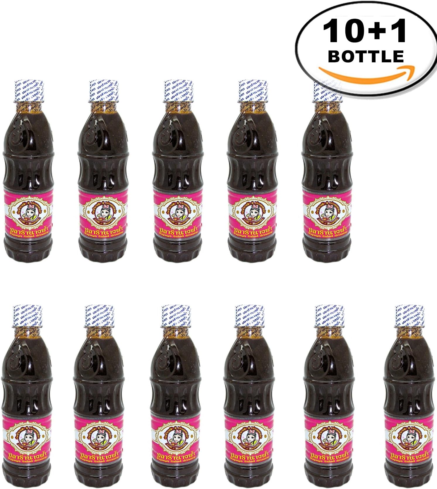 11 Bottles Nangfah Plara Fermented Pickled Fish Sauce Thai Food Papaya Salad Dressing 400 g. Wholesale from Thailand