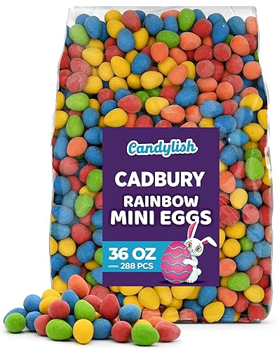 Cadbury - Mini huevos de Pascua de arcoíris, aproximadamente 288 unidades, dulces de chocolate coloridos, ideales para cestas de Pascua y caza de