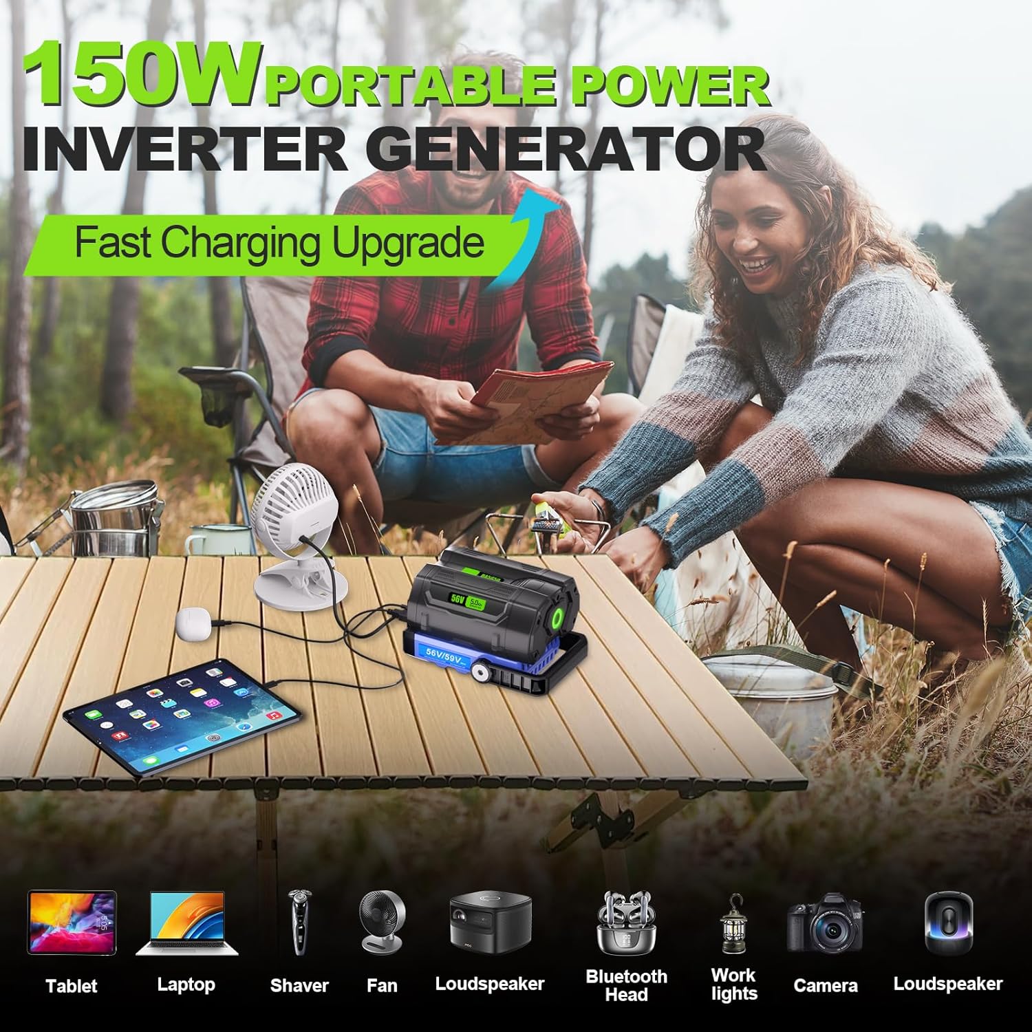 Replacement Inverter for EGO 150W Power Inverter PAD1500 PAD1800 PAD5000, Portable Power Station Compatoble with EGO 56V Indoor and Outdoor Use Battery, for Ego Power Station
