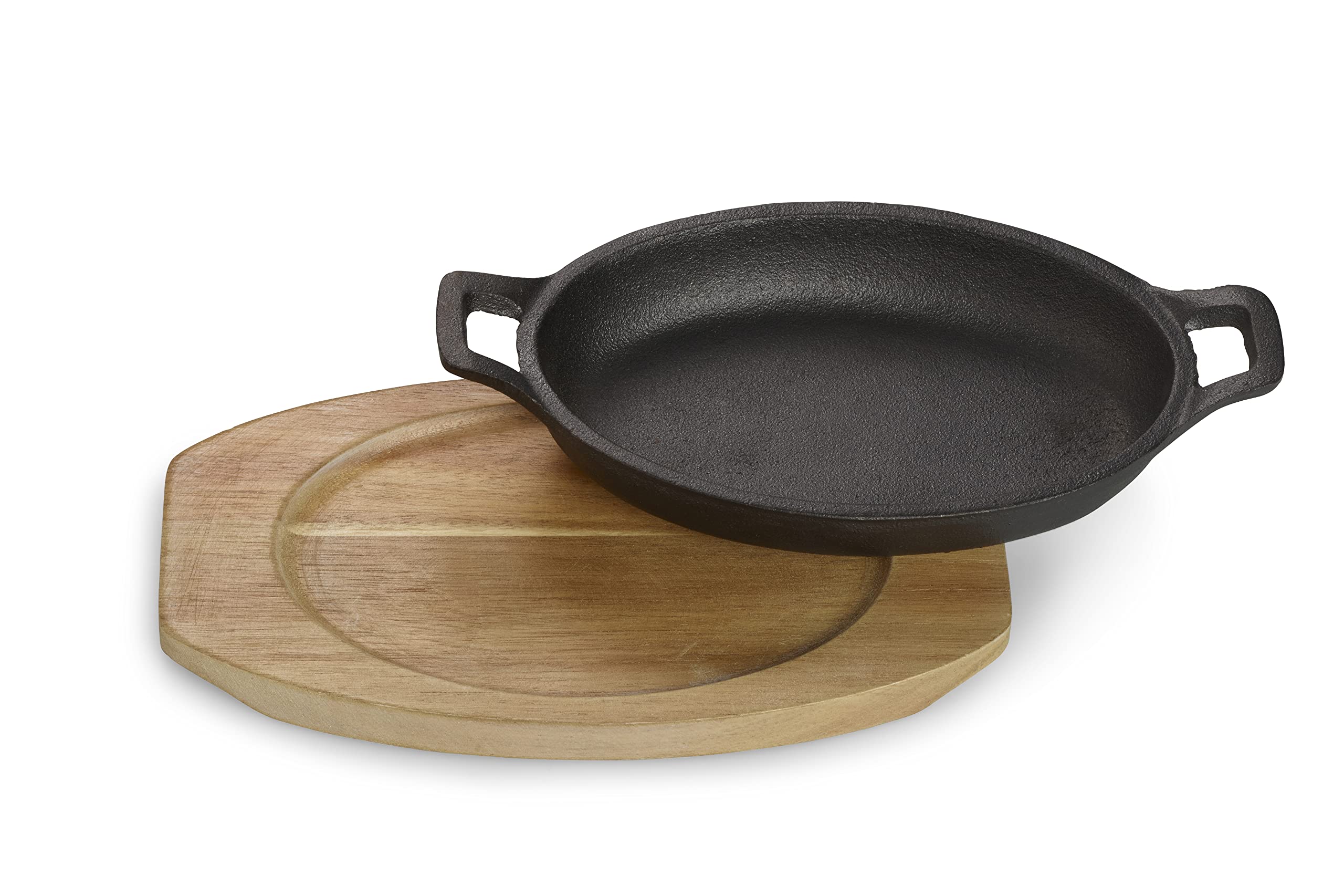 ECHTWERK Servierschalen Set aus Gusseisen, Servierpfännchen, Auflaufform mit Servierbrett, Grillpfanne, Bereits eingebrannt, Für Backöfen, Grill, und BBQ geeignet, zum Servieren, Big-Edition, 4tlg
