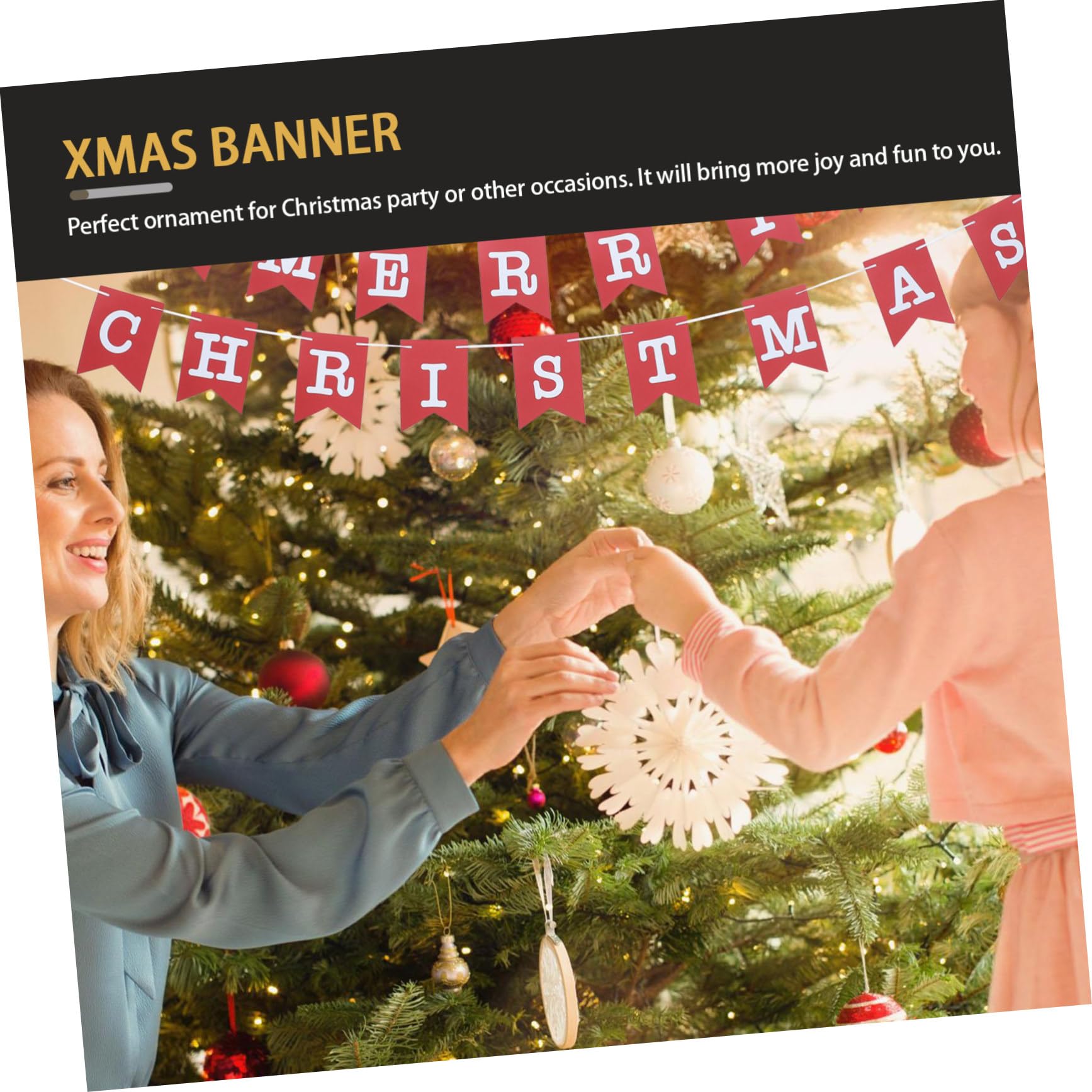 5 Juegos de Bandera de Navidad Guirnaldas Colgantes de Navidad Decoración de Pared de Navidad Pancarta Simple de Navidad Decoraciones Colgantes de Navidad Palabras Diseño Prop Papel Bandera de