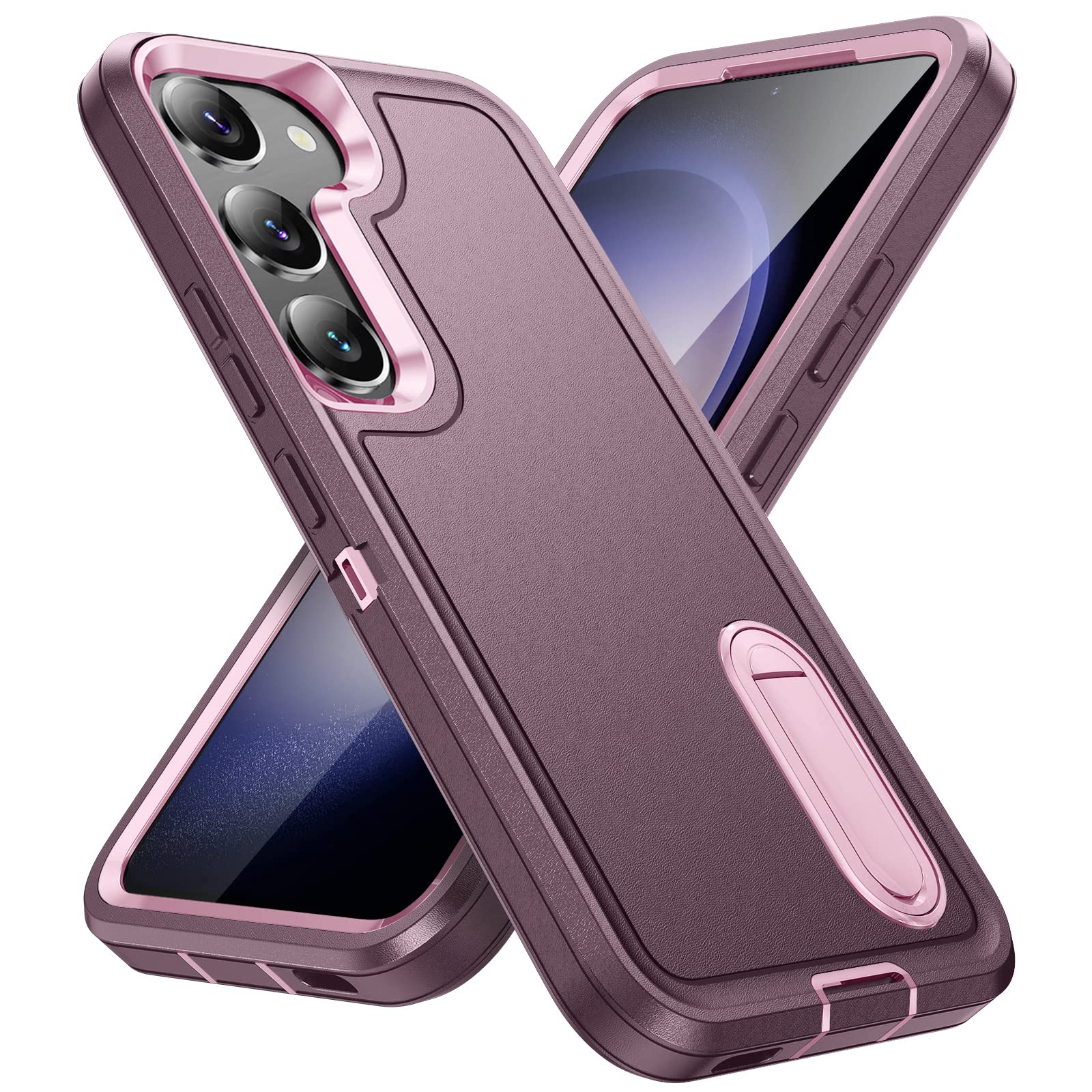 BaHaHouesfor Samsung Galaxy S23+ Plus Case with Built in Kickstand, Shockproof/DropProof Military Grade Protective Cover for Galaxy S23 Plus (Night Purple/Baby Pink)