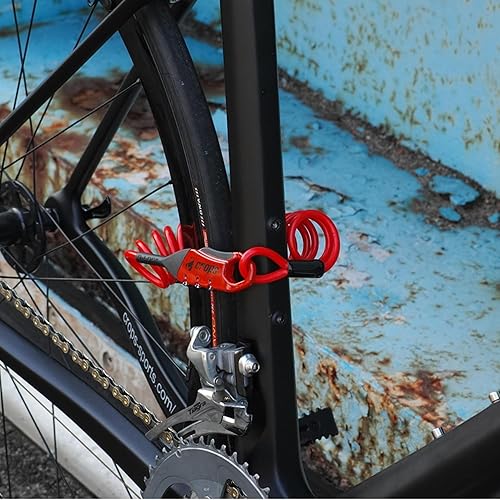 Miniatura 8 de CROPS Q5-COCON - Cable de bloqueo de bicicleta amarillo de 6 pies, 3 dígitos reiniciable, diseño compacto, fácil de transportar, cable de bloqueo de