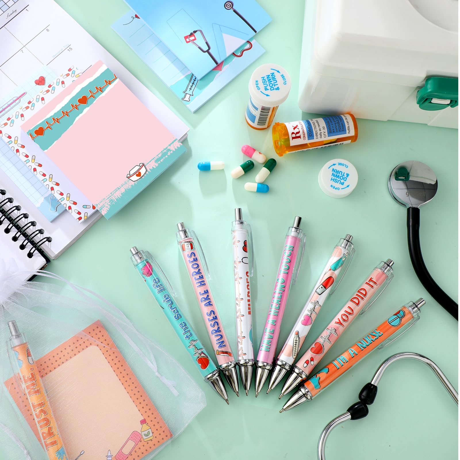 Moinchore 90-teiliges Geschenk-Set für Lehrer, Haftnotizen, Stifte, Taschen, Krankenschwester