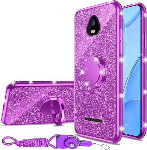 nancheng Funda para Schok Volt SV55 Phone Cas, para Schok Volt SV55 (SV55216) para niñas y mujeres con purpurina, bonita funda transparente de