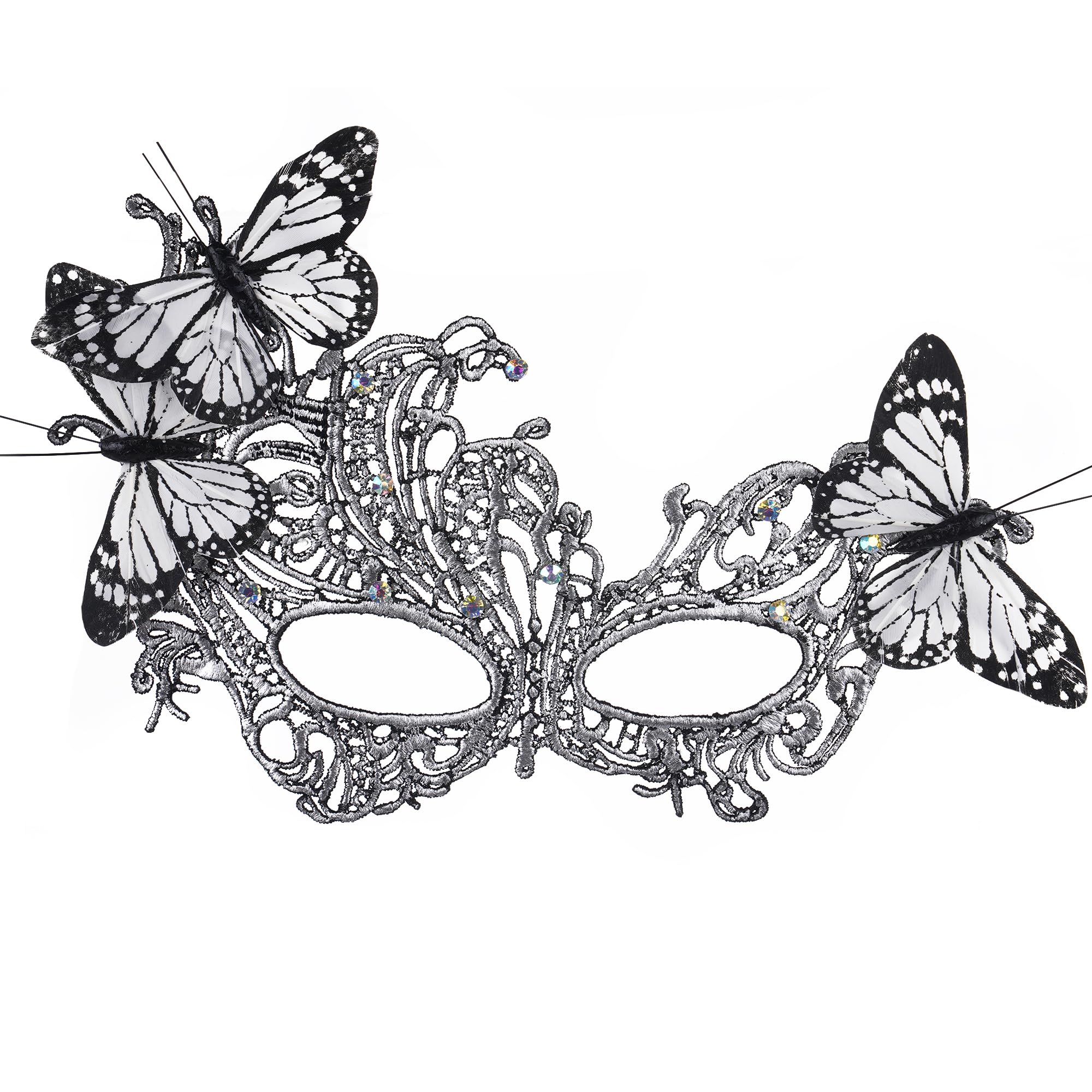ETOFETE Halloween Butterfly Masquerade Masks for Adult Women Lace Half Face Mask Fancy Dress Cosplay Proms Carnival Accessory Costume