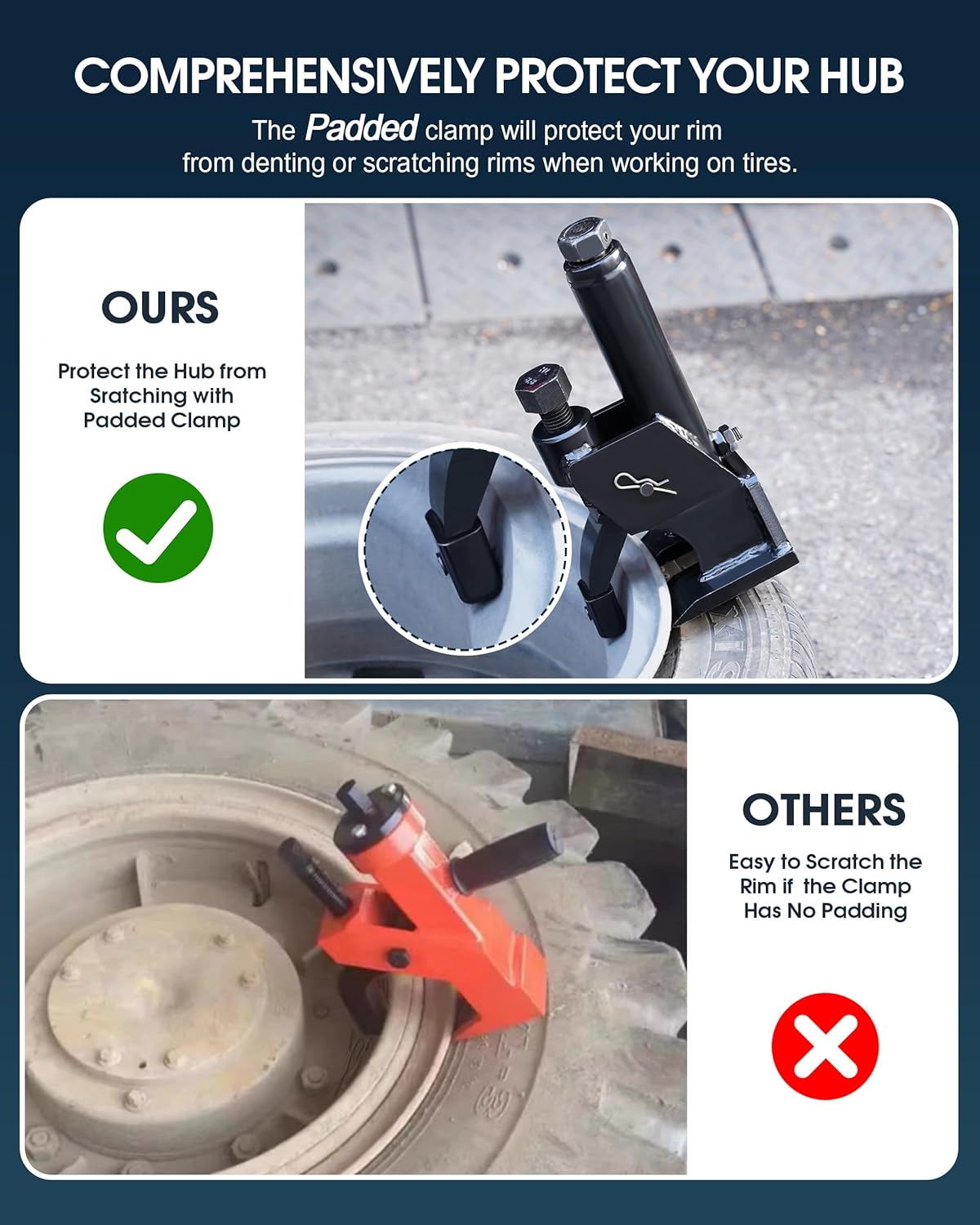 Manual Tire Bead Breaker, 38"-42" Tire Changer Tool w/Rubber Pad, Protect Aluminum Alloy Hubs, Easy-Operated Tire Repair Tools for Car Truck Tractor Mower ATV RV