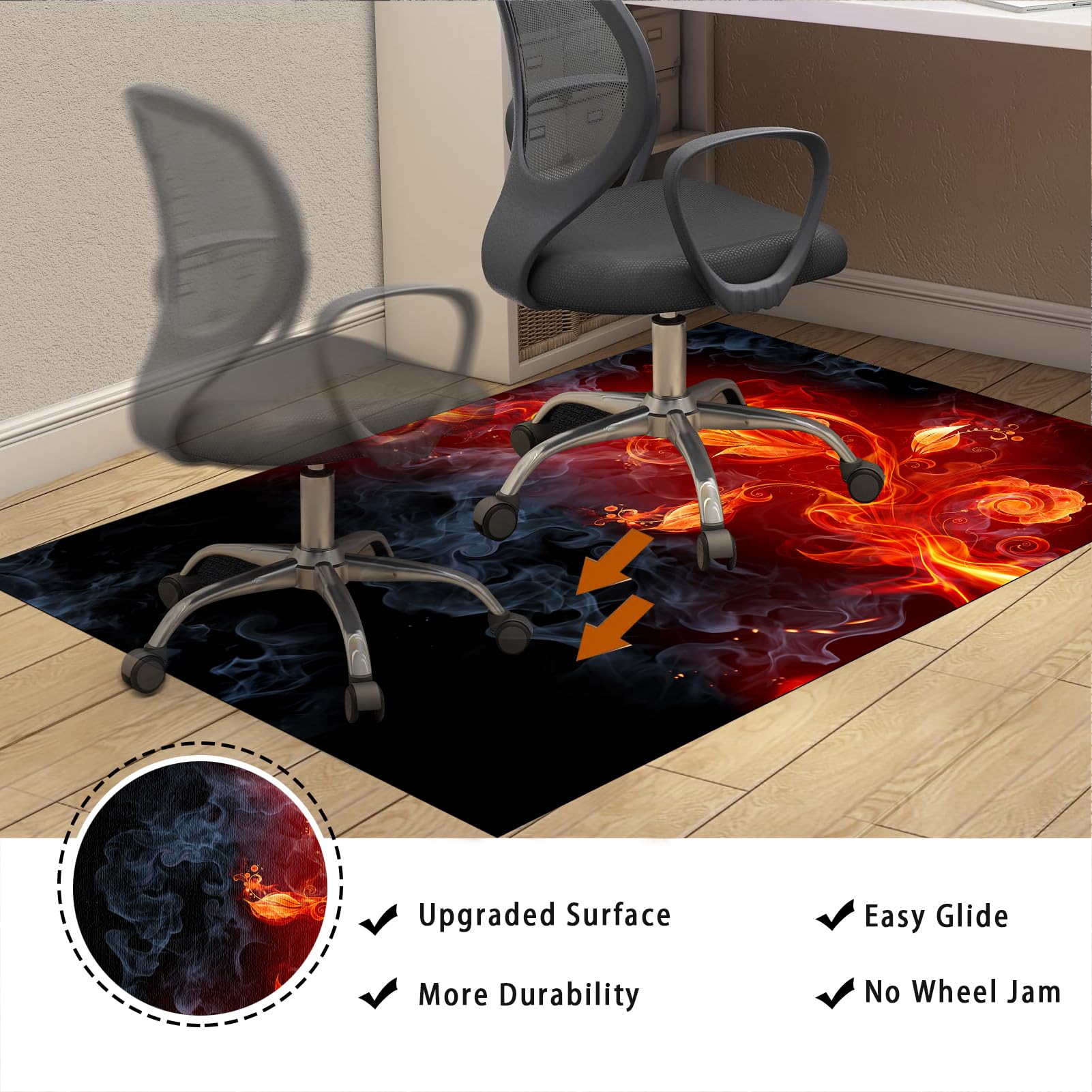 Schreibtischstuhl Unterlage - Bodenschutzmatte Bürostuhlunterlage Gaming Teppich- Bürostuhl Matte - Bodenschutz Bürostuhl Teppichschoner für Parkett Laminat Hartböden Teppichboden 100 x 120 cm