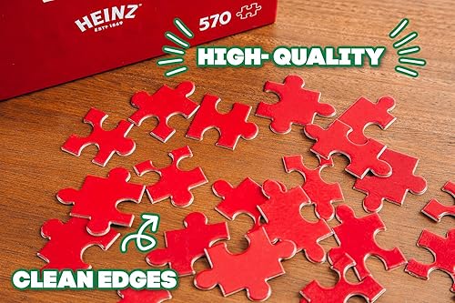 Miniatura 5 de Heinz Ketchup - Rompecabezas de comida de tomate todo rojo para adultos y niños, difícil rompecabezas de 570 piezas, divertidos regalos de