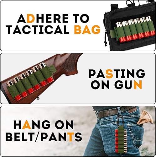 Miniatura 7 de IronSeals Tactical Outdoor 6 Round Shotgun Shell Holder munición pistola bala recarga titular con adhesivo adhesivo adhesivo