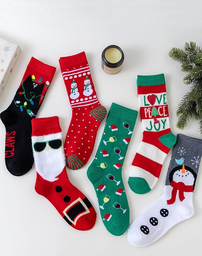 Calcetines de Navidad para Mujer 6 Pares divertidos Novedad miniatura 7